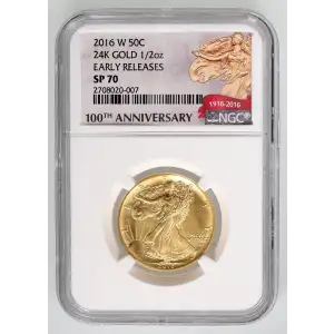 2016 24K GOLD 1/2oz EARLY RELEASES