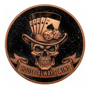 Skull and Spades Colorized  Diamond Dust 1 oz Copper Round