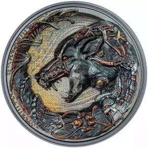 2023 $20 Palau 3 oz Silver Cyborg Revolution Dog