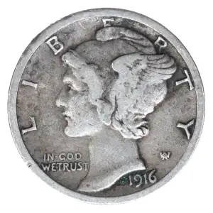 Dimes---Winged Liberty Head or Mercury 1916-1945 -Silver- 1 Dime (2)