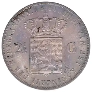 NETHERLANDS Silver 2-1/2 GULDEN