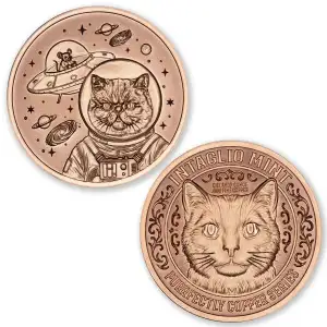 1 oz .999 Copper Round - Cosmic Kitty
