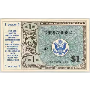 $1 Military Payment Certificate, Series 472