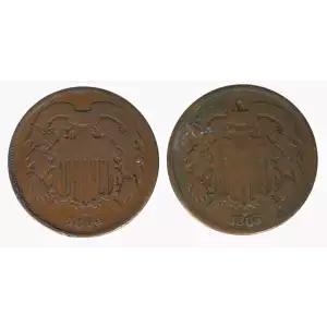 Two cent pieces-Two cent pieces 1864-73 -Copper