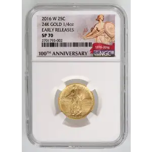 2016 24K GOLD 1/4oz EARLY RELEASES (3)