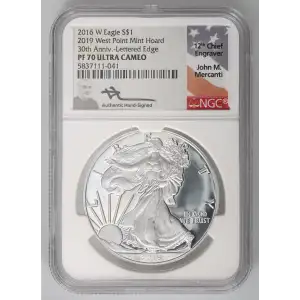 2016 W 2019 W. Point Mint Hoard 30th Anniv.-Lettered Edge ULTRA CAMEO
