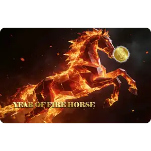 2026 Liberia Year of the Fire Horse 1/1000 oz Gold Coin in Card