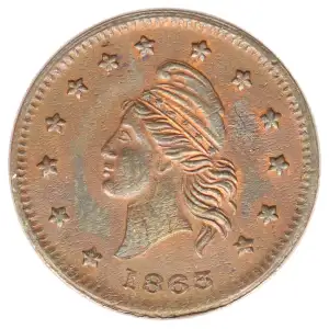 Private Tokens -Civil War Tokens (1860s)-By Composition-Copper or Brass -- 1 Token (2)