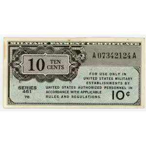 10 Cent Military Payment Certificate, Series 472  