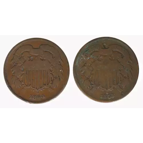 Two cent pieces-Two cent pieces 1864-73 -Copper