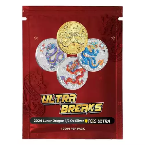 UltraBreaks 2024 Lunar Dragon PCGS MS70 1/2 oz Silver & Gold Chase Coins (5)