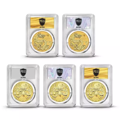 UltraBreaks 2024 Lunar Dragon PCGS MS70 1/2 oz Silver & Gold Chase Coins