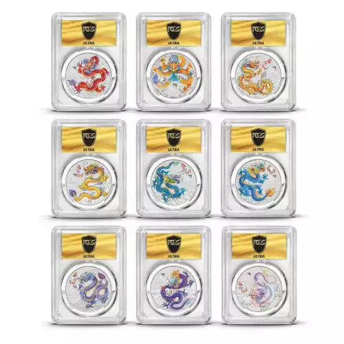 UltraBreaks 2024 Lunar Dragon PCGS MS70 1/2 oz Silver & Gold Chase Coins (2)