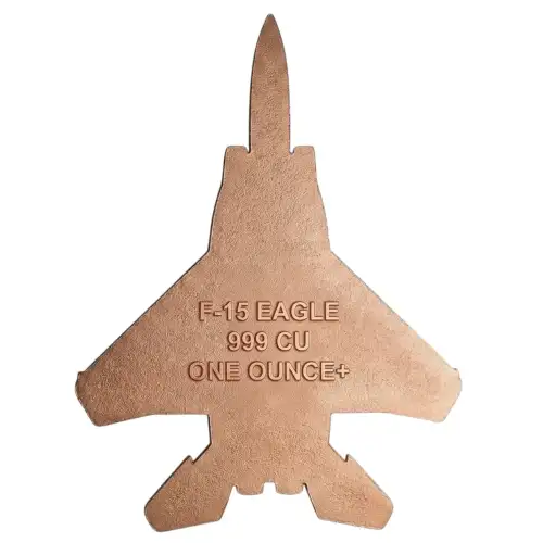 USA F-15 Eagle Jet Shaped Colorized 1 oz Copper Medal (2)