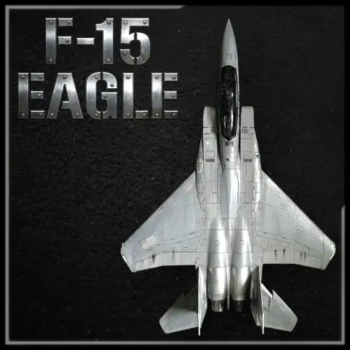 USA F-15 Eagle Jet Shaped Colorized 1 oz Copper Medal (3)